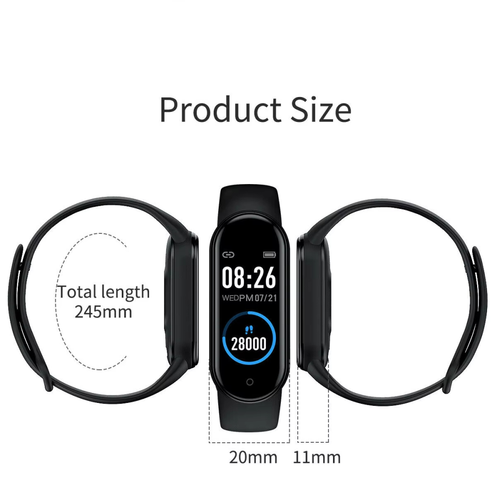 M5สมาร์ทกันน้ำกีฬานาฬิกาสมาร์ทนาฬิกาผู้ชายผู้หญิงความดันโลหิต Heart Rate Monitor สร้อยข้อมือฟิตเนสสำหรับ Android IOS