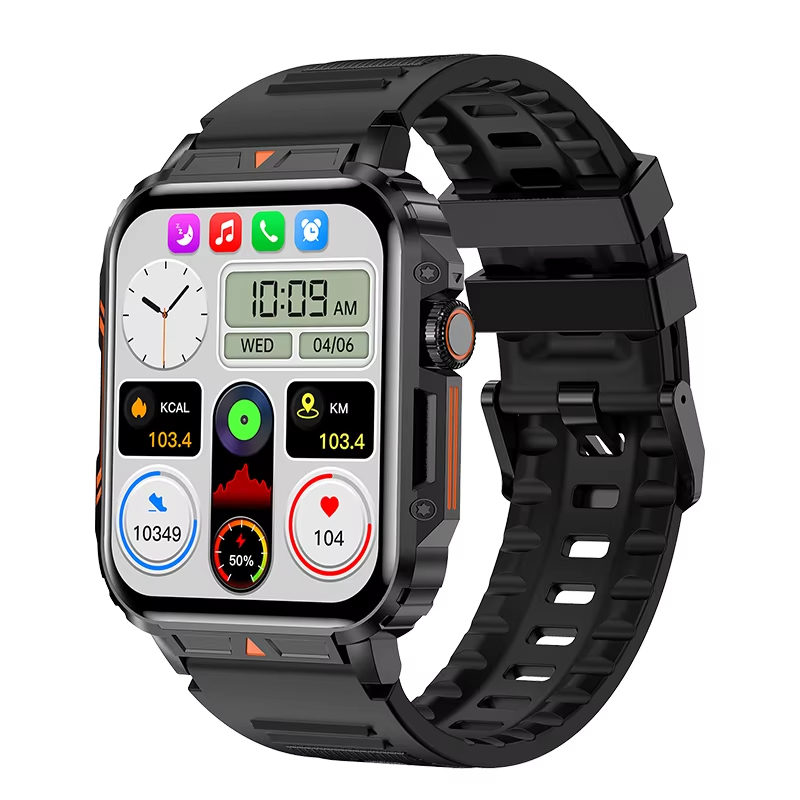 นาฬิกาอัจฉริยะสมาร์ทวอชสำหรับผู้ชายทหาร, IP68บลูทูธกันน้ำสำหรับผู้หญิงแอนดรอยด์2024
