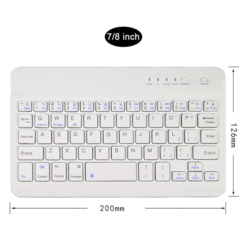 แป้นพิมพ์บลูทูธไร้สายแบบสากลพร้อมเคสหนังตั้งได้สำหรับ iPad 7 8นิ้ว9 10นิ้วสำหรับ iOS Android Windows