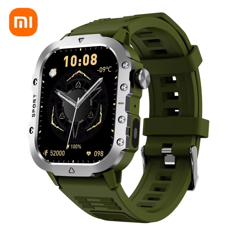 Xiaomi Mijia ทหารสมาร์ทนาฬิกาผู้ชาย IP68 5ATM กีฬากลางแจ้งฟิตเนส Tracker Health Monitor 1.81 นิ้ว BT Call Smartwatch ใหม่