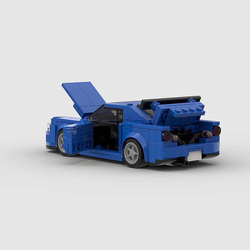 Nissan Skyline R34 GTR MOC Car Building Block Super race Vehicle Brick