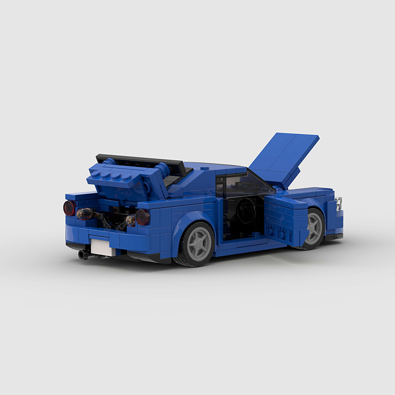 Nissan Skyline R34 GTR MOC Car Building Block Super race Vehicle Brick