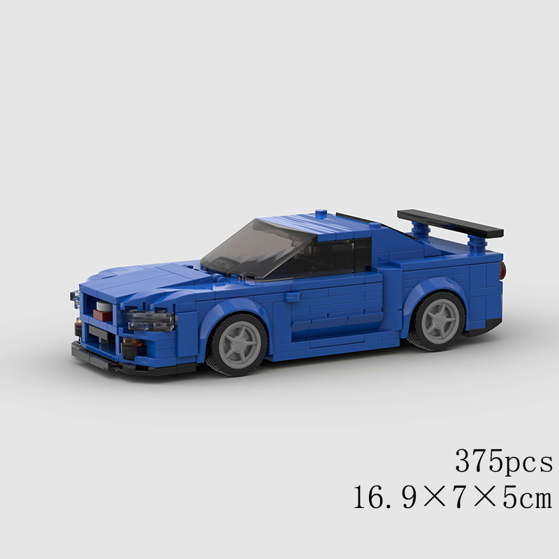 Nissan Skyline R34 GTR MOC Car Building Block Super race Vehicle Brick