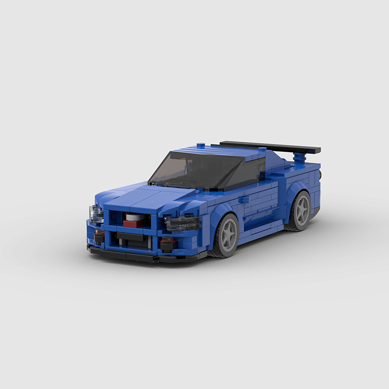 Nissan Skyline R34 GTR MOC Car Building Block Super race Vehicle Brick