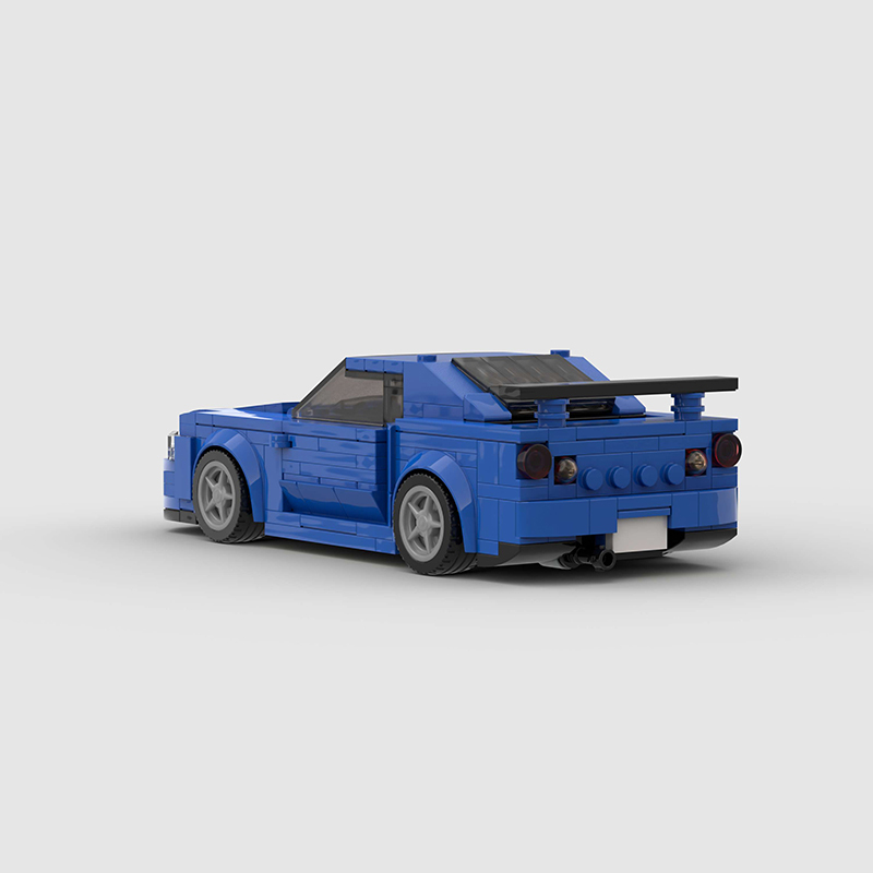 Nissan Skyline R34 GTR MOC Car Building Block Super race Vehicle Brick