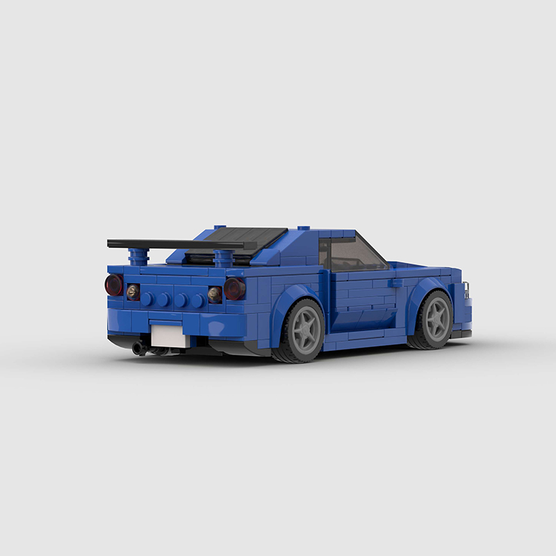 Nissan Skyline R34 GTR MOC Car Building Block Super race Vehicle Brick