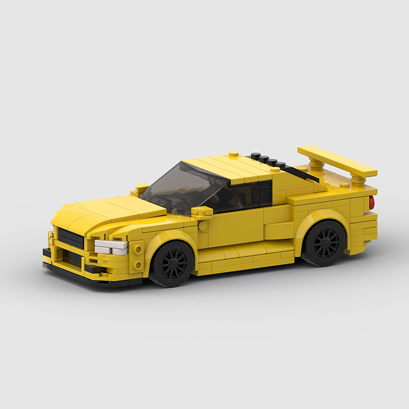 Nissan R34 Skyline GTR MOC Car Building Block Super race Vehicle Brick