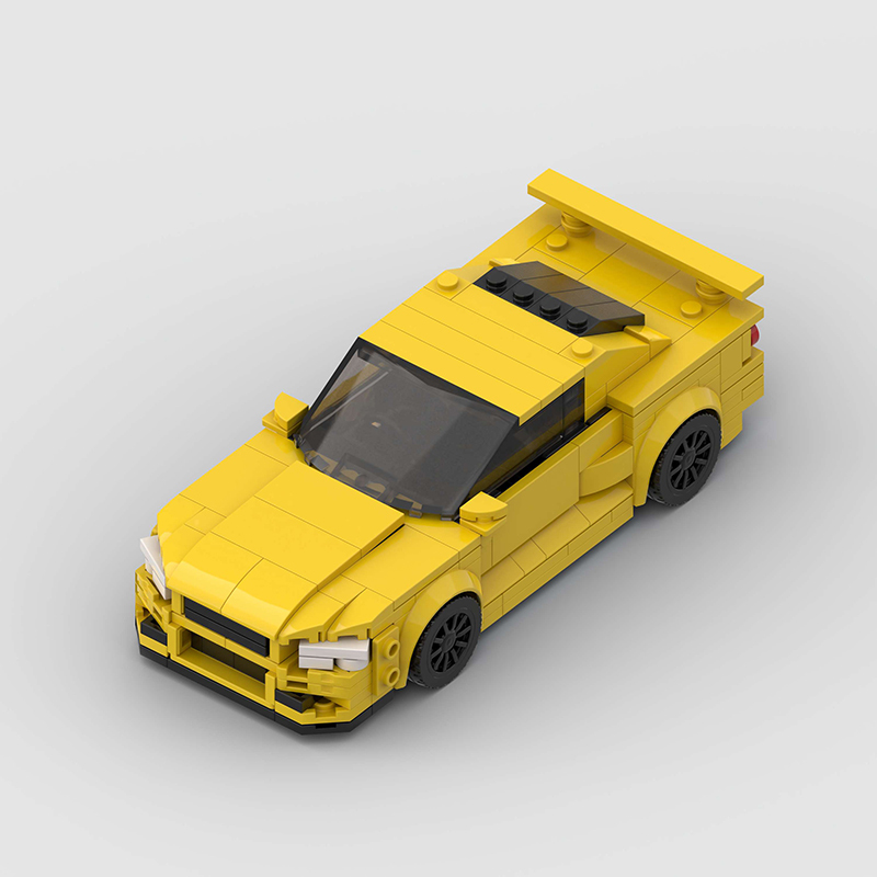Nissan R34 Skyline GTR MOC Car Building Block Super race Vehicle Brick