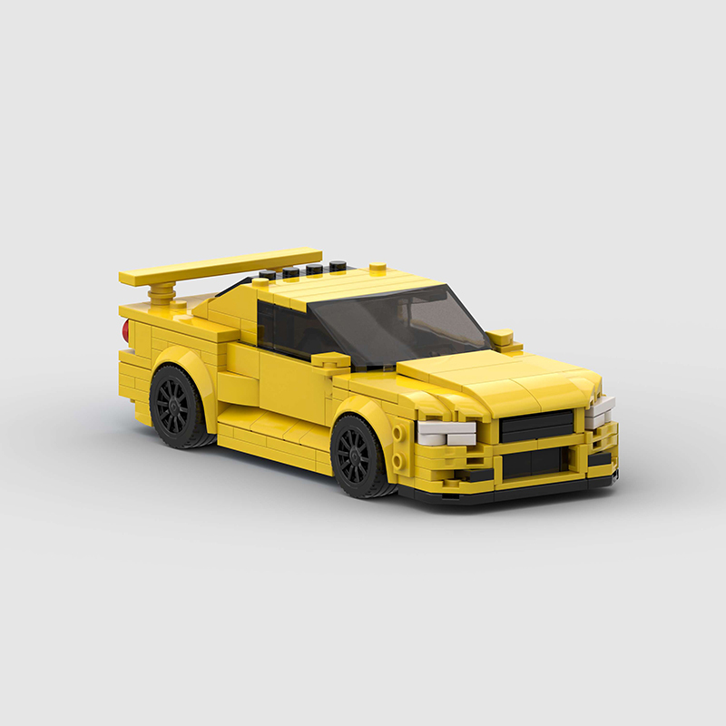 Nissan R34 Skyline GTR MOC Car Building Block Super race Vehicle Brick