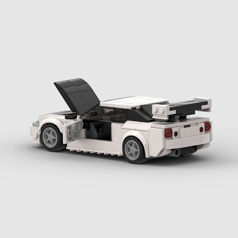 Nissan Skyline GTR R34 MOC Car Building Block Super Race Vehicle Brick