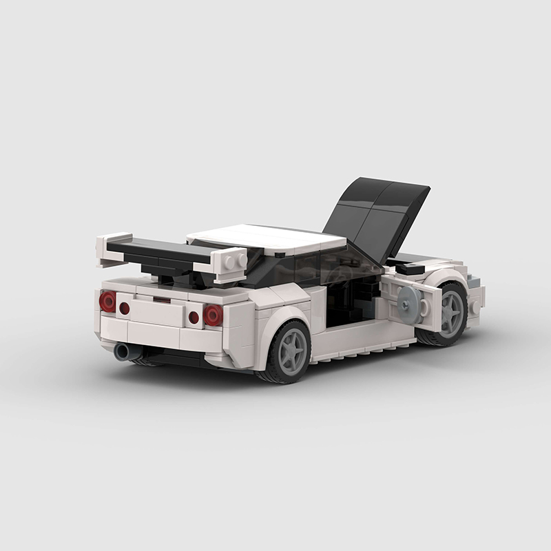 Nissan Skyline GTR R34 MOC Car Building Block Super Race Vehicle Brick