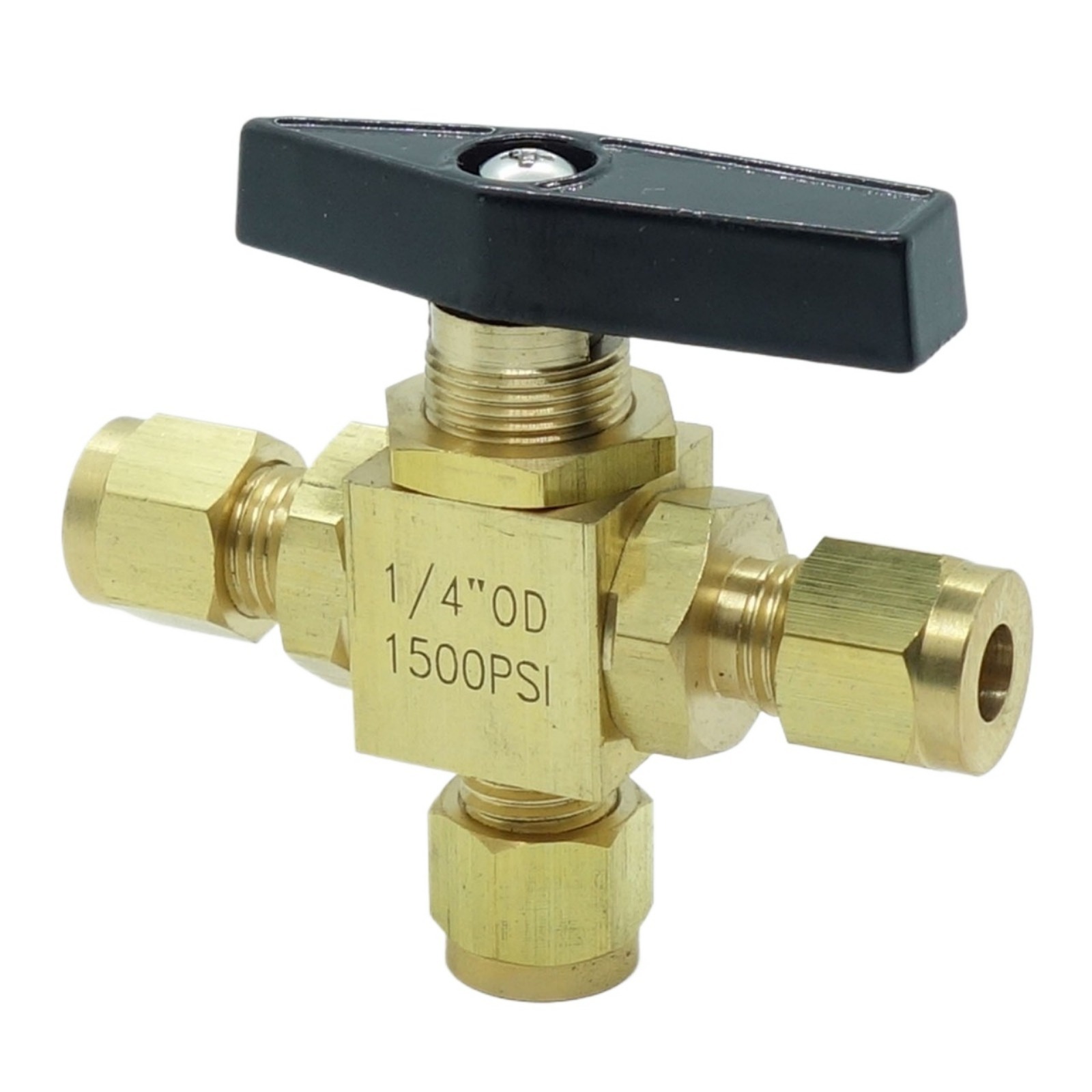 Brass Compression 3 Way Ball Valve