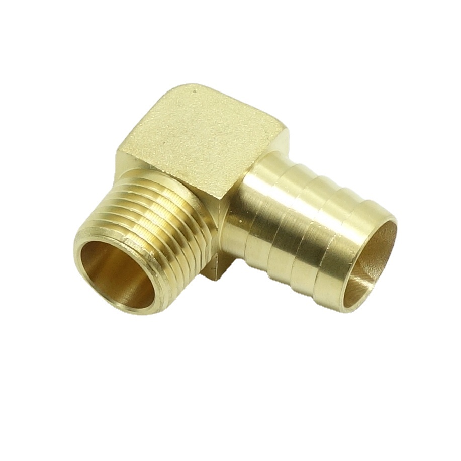 Brass Barb x NPT Elbow Fitting