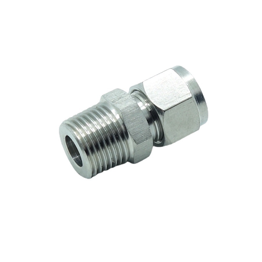 Stainless 304 Double Ferrule Compression Fitting Male Connector