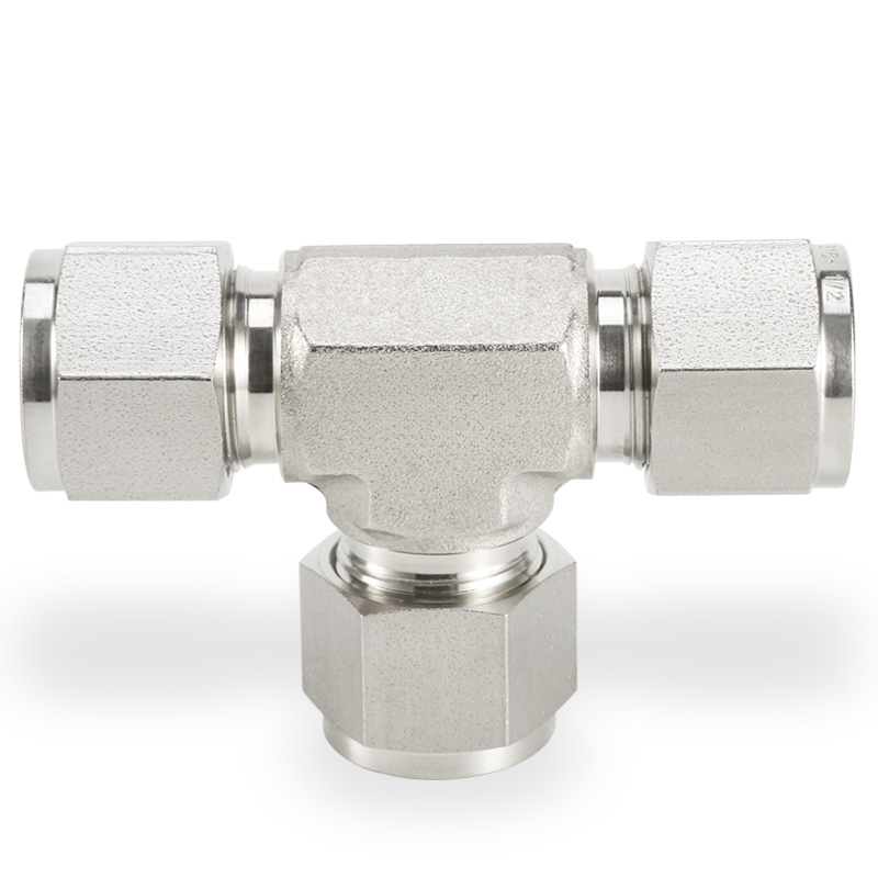 SS316 Double Ferrule Tube Fitting Union Tee