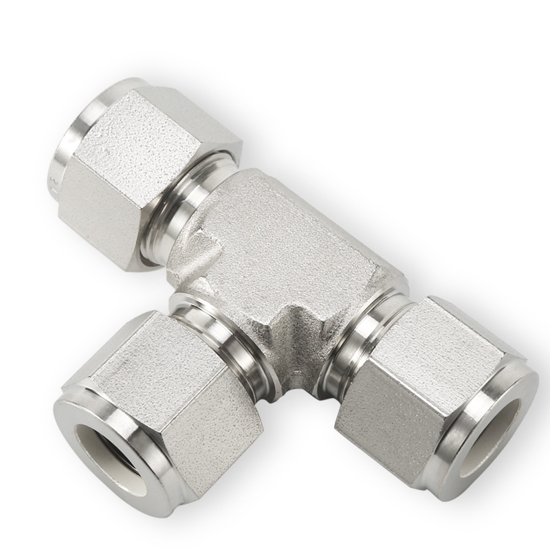 SS316 Double Ferrule Tube Fitting Union Tee