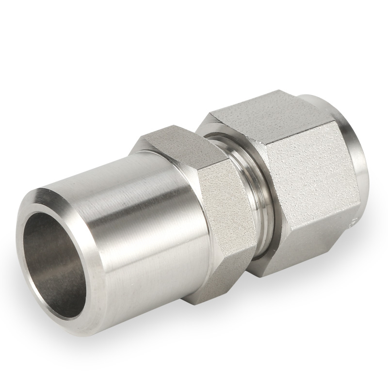 SS316 Double Ferrule Tube Fitting Weld Connector