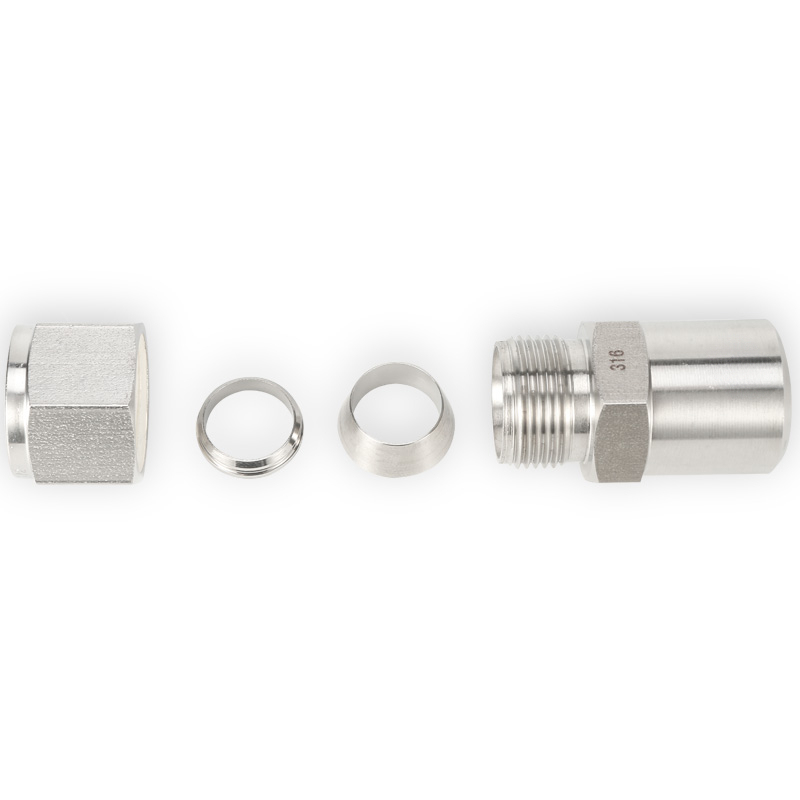 SS316 Double Ferrule Tube Fitting Weld Connector