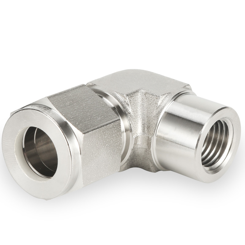 SS316 Double Ferrule Tube Fitting 90 Degree Female Elbow