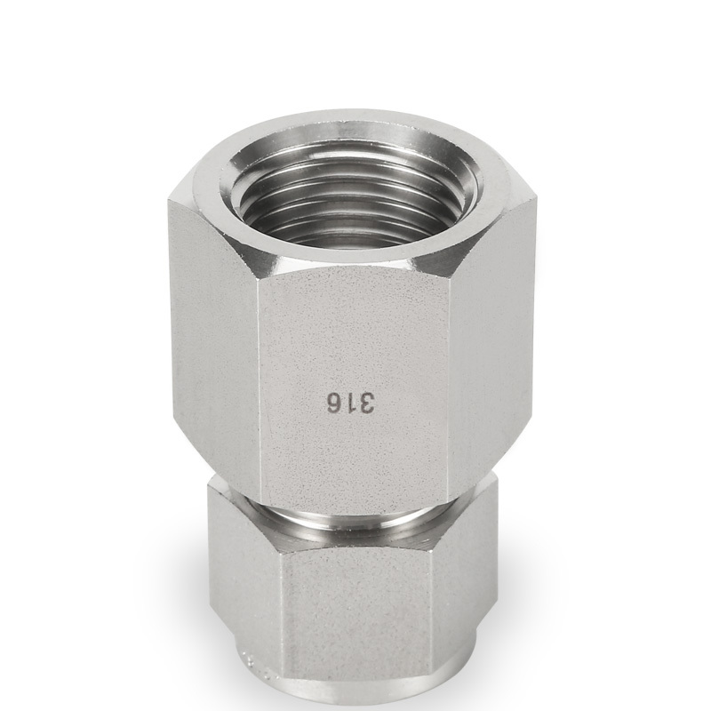 SS316 Double Ferrule Tube Fitting Female Connector