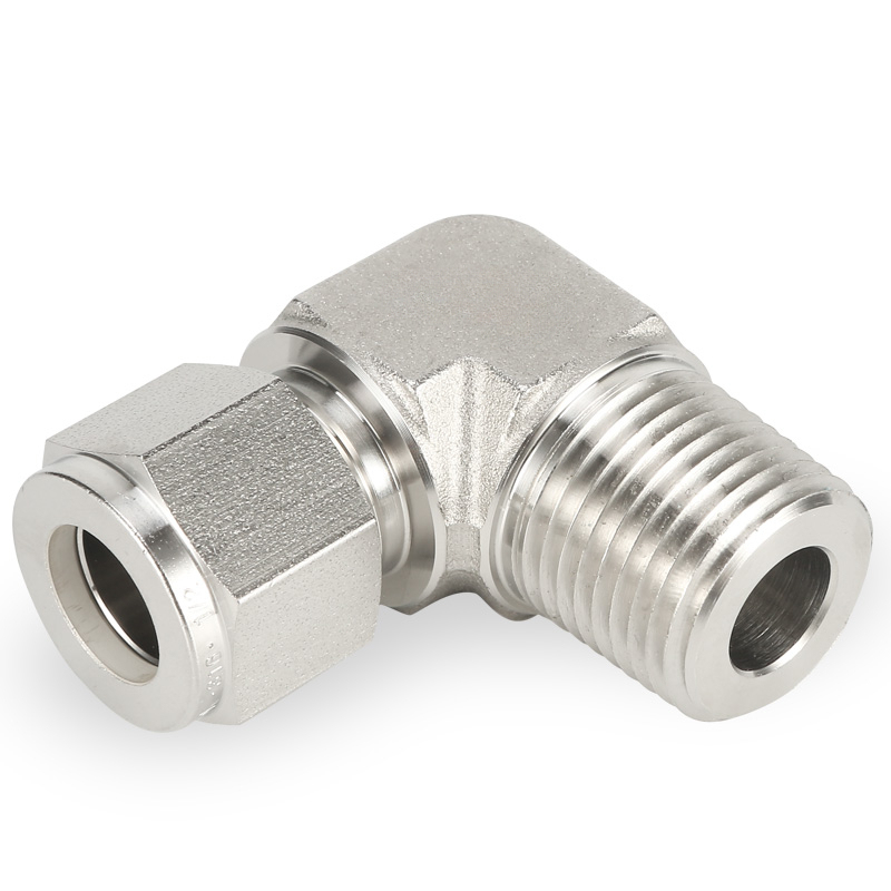 SS316 Double Ferrule Tube Fitting 90 Degree Male Elbow