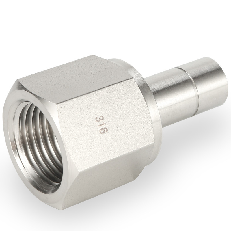 SS316 Double Ferrule Tube Fitting Female Adapter