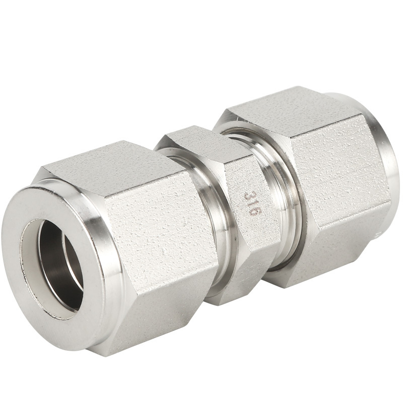 SS316 Double Ferrule Tube Fitting Union