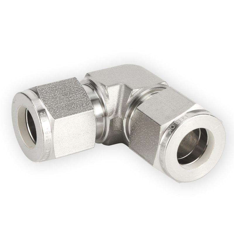 SS316 Double Ferrule Tube Fitting 90 Degree Union Elbow