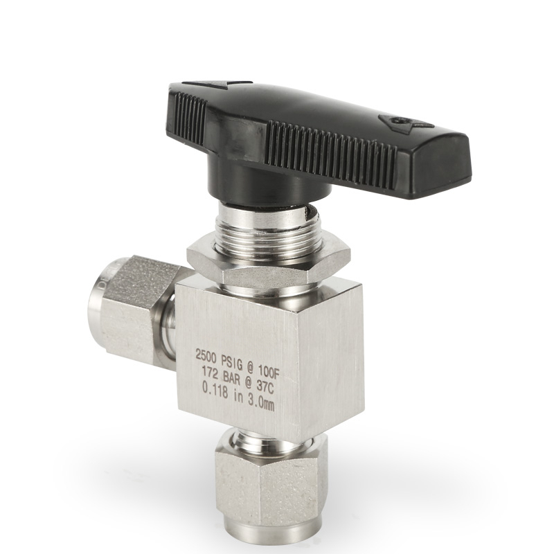 SS316 BV2 Double Ferrule Compression Angle Ball Valve