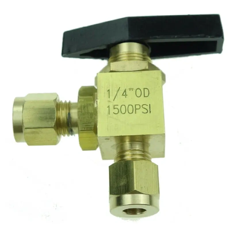 Brass Double Ferrule Compression Angle Ball Valve