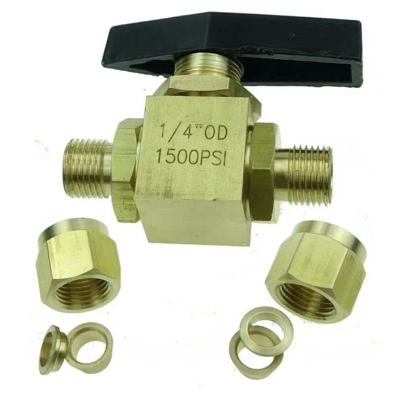 Brass Double Ferrule Compression Ball Valve