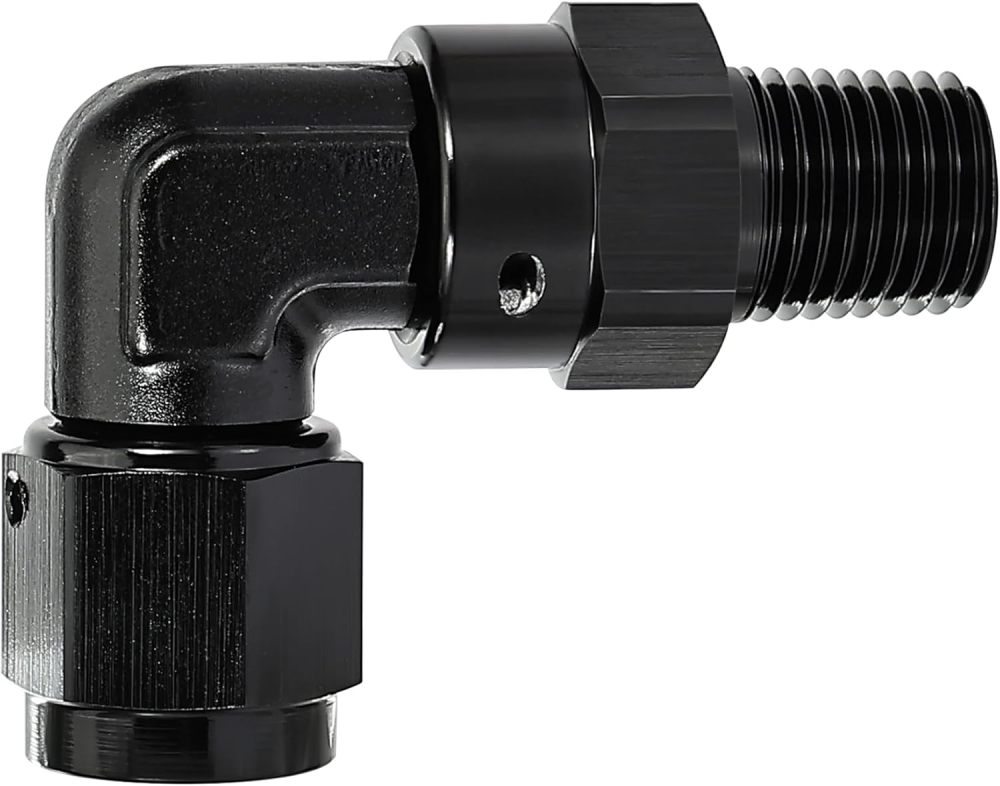 AN Female to 1/4 NPT Pipe Swivel 90 Degree Adapter Fitting