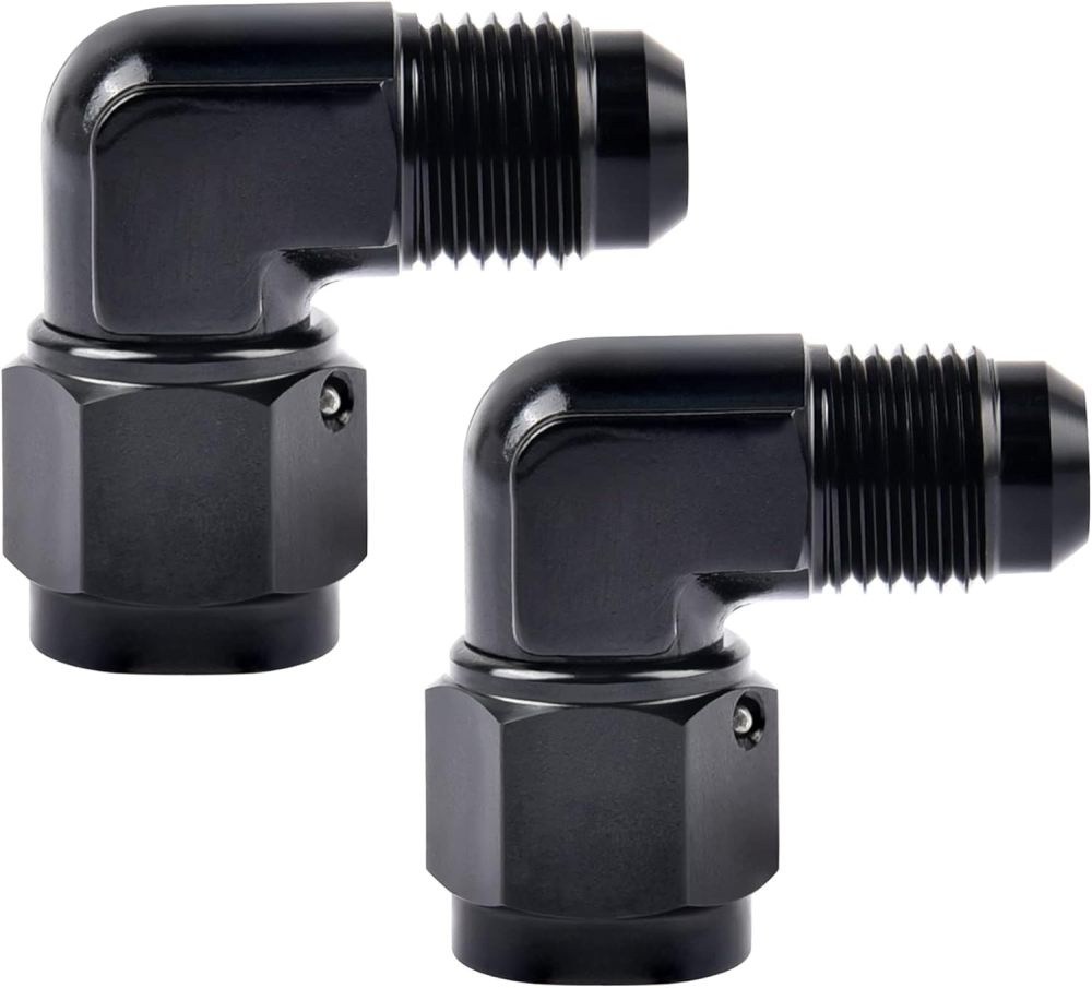 AN Female to AN Male Flare 90 Degree Swivel Fitting Adapter