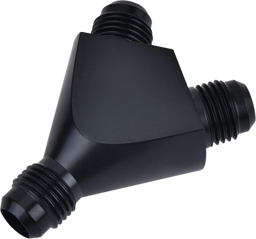 AN Y Block Flare Fitting Adapter Union Splitter Black