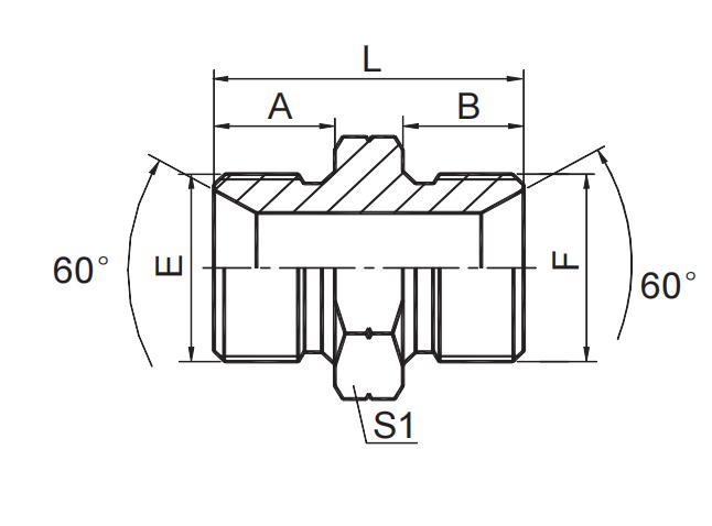 BSP Thread 60° Cone Fitting 1B