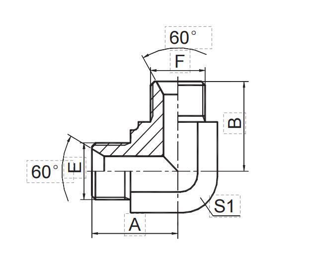 90° Elbow BSP Male 60° Seat