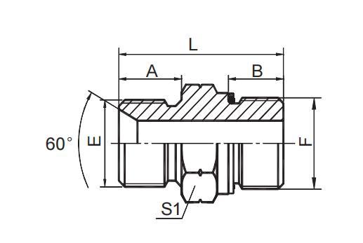 BSP Male Double Use For 60° Cone Seat Or Bonded Seal / BSP Male O-RING