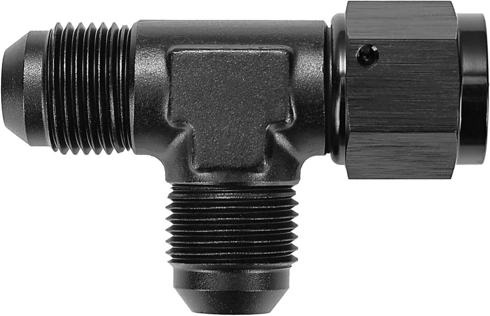 AN Flare Male Tee Fitting Adapter with AN Female Swivel on Run