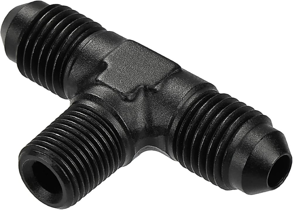 AN Tee Male Flare to NPT on Side Branch T Fitting Adapter Aluminum