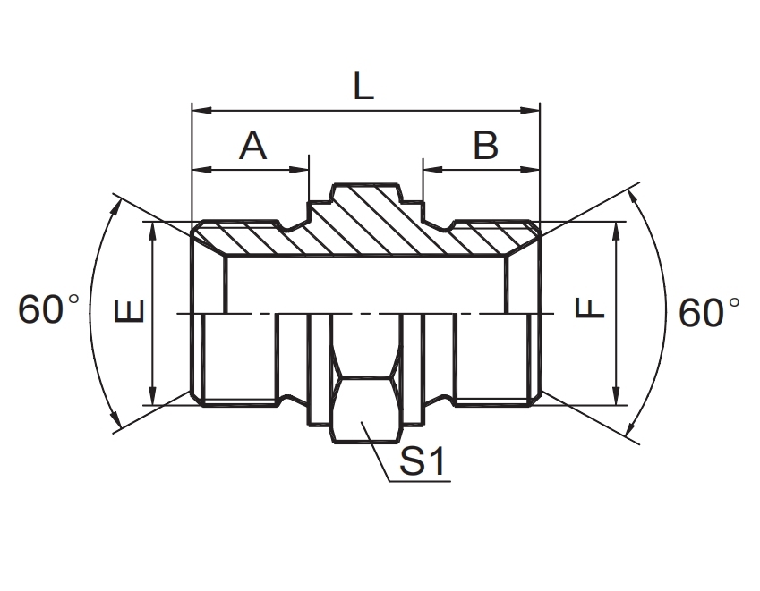 BSP MALE DOUBLE USE FOR 60° CONE  SEAT OR BONDED SEAL