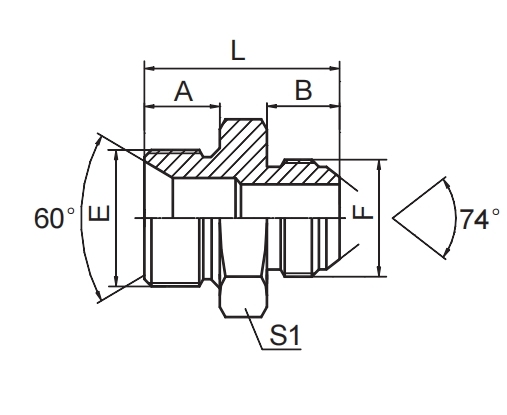 BSP Thread 60° Cone Fitting To JIC MALE 74° CONE