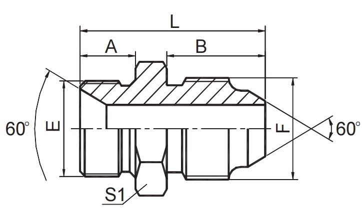 BSP MALE 60° SEAT To JIS METRIC MALE 60° CONE
