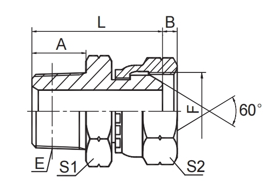 BSPT MALE / BSP FEMALE 60° CONE