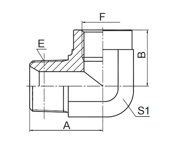 90° BSPT MALE / BSP FEMALE