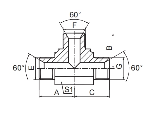 BSP MALE 60° SEAT TEE