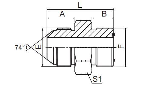 JIC MALE 74° CONE / ORFS MALE