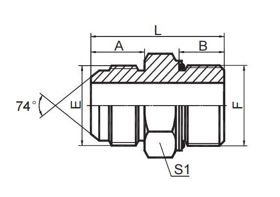 JIC MALE 74° CONE / BSP MALE O-RING