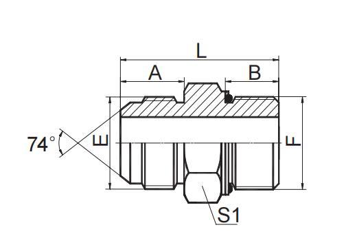 JIC MALE 74° CONE / METIRC MALE ADJUSTABLE  STUD END L-SERIES ISO 6149-3