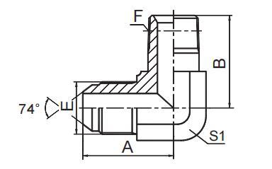 90° JIC MALE 74° CONE / LONG NPT MALE