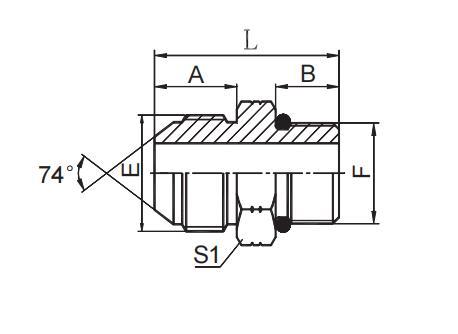 JIC MALE 74° CONE / SAE  O-RING BOSS L-SERIES ISO 11926-3